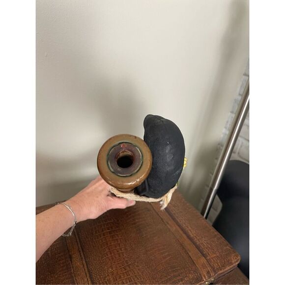 Vintage Wooden Spool Textile Mill Thread Spindle Holder with Spring Crow Decor A - Picture 3 of 8